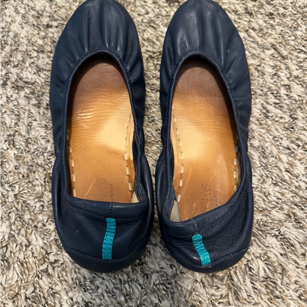 Tieks Navy Blue Leather Flats